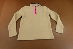 Vineyard Vines Girls Large (14) Camel Tan Sherpa Snap Pullover Sweatshirt NWT - Picture 1 of 9
