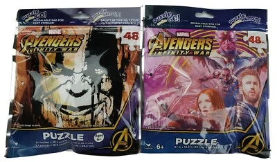 Lote de 2 Rompecabezas Marvel Avengers 9" x 10" 48 Piezas Niños Viajes. Nuevo.  Foto 1 de 4