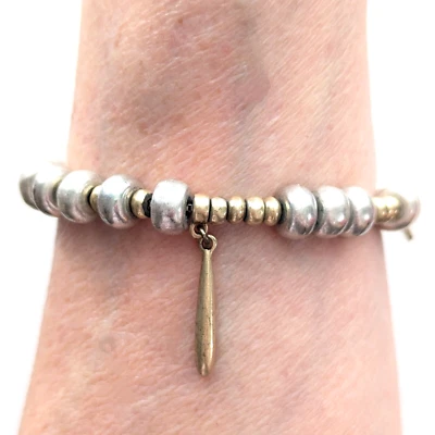 Brazalete Brazalete con Cuentas Marca Lucky Dije Dos Tonos Joyería Firmada Suroeste Foto 1 de 4