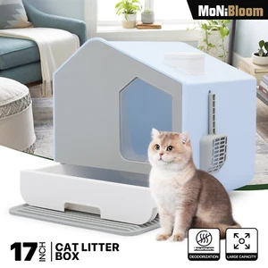 Extra Large Enclosed Cat Litter Box Odorless Anti-Splashing Mat w/Litter Scoop - Picture 1 of 10