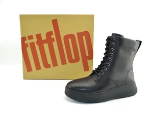 Botines FitFlop F-MODE LEATHER LACE UP plataforma negros cuero talla 39 - Imagen 1 de 14