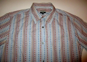 PAUL SMITH JEANS MENS ENGLISH DESIGNER STRIPED PATTERNED COTTON SHIRT MED VGC - Picture 1 of 2