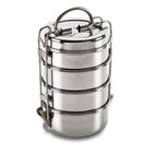 4 Tier Stainless Steel Tiffin Tin Food Picnic Storage Container Travel Lunch Box