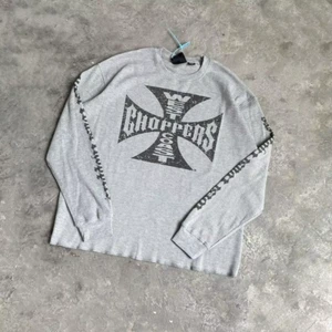 Yao888 Vintage Loose Streetwear Hiphop Sanskrit Logo Print Tee Long Sleeve Overs - Picture 1 of 13