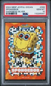 2024 WONDERCARD BOB ESPONJA PANTALONES CUADRADOS SERIE TESORO-PLATA #6 BOB ESPONJA PSA 10 - Imagen 1 de 9