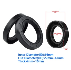 16mm ID Bearing Oil Sealing Hight-Speed Rotary Shaft Seals 22mm to 47mm OD 10Pcs - Picture 1 of 15