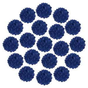 20 Pezzi Carta Pom Poms,14" Carta Fiori Carta Fazzoletto per Compleanno Blu Scuro - Foto 1 di 6