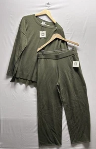Anne Klein Women’s Large 2 Piece Lounge Set Soft Cotton Green - Picture 1 of 14