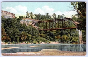 1910 WHITE RIVER BLUFFS near ROGERS ARKANSAS BRIDGE ANTIQUE POSTCARD - Picture 1 of 2
