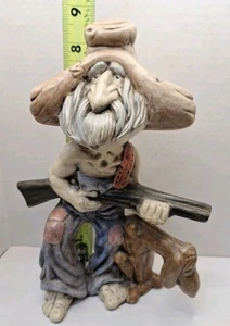 Hunter Specialty Molds 1984 old Grompy Man Hound Dog Set Ceramic Sad Dog Cute - Picture 1 of 12