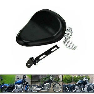 Solo Seat Motorbike Universal Spring Bracket Leather Fit For Harley Motorcycles - Picture 1 of 13