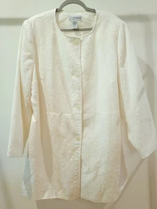 ELEGANT Sag Harbor Longline Collarless Blazer/Dinner Jacket Cream Size 18W - Picture 1 of 12