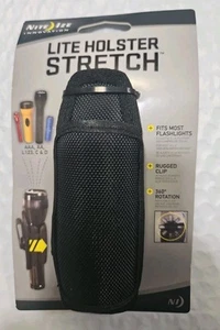 Nite Ize Lite Holster Stretch Black Universal Flashlight Holder Clip On Belt NEW - Picture 1 of 2