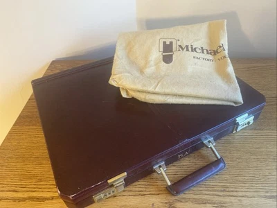 1980 Michael Scott Combinação Trava Hardshell Slimline Pasta de Couro Itália - Imagem 1 de 4
