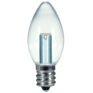 Satco 0.5W C7 Torpedo Clear, E12 Candelabra Base LED Light Bulb - 2700K - Picture 1 of 1