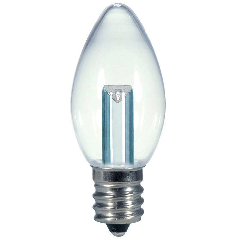Satco 0.5W C7 Torpedo Clear, E12 Candelabra Base LED Light Bulb - 2700K - Image 1 of 1