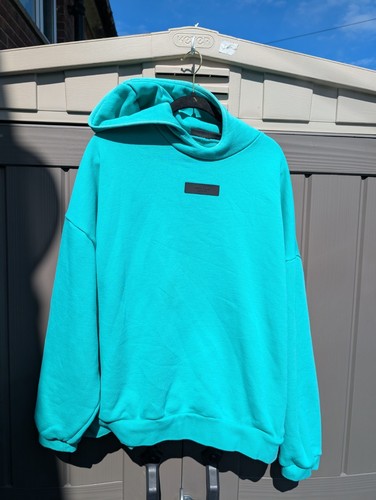 Felpa con cappuccio Fear Of God Essential Pull Over verde foglia come nuova taglia XL streetwear