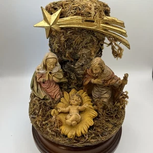 Christmas Nativity Mary Joseph Baby Jesus Music Box Silent Night Made in Italy - Picture 1 of 7