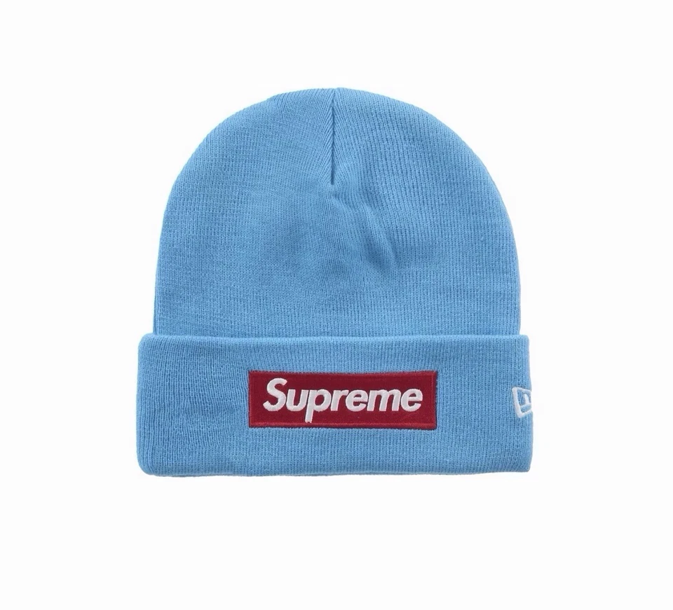 Supreme FW25 New Era Box Logo Beanie Cyan Brand New In Bag In Hand Ships Fast! - Image 1 of 3