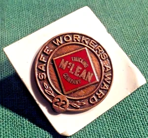 Spilla tipo retro a vite vintage 22 anni premio lavoratori sicuri McLean Trucking Company - Foto 1 di 4