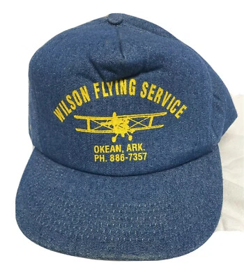 Wilson Flying Service Okean Arkansas Snapback Denim Por George Sombrero Gorra Granjero Foto 1 de 4