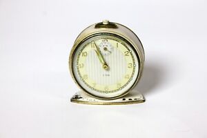vintage 50er Jahre WECKER | 2 TON mechanische Uhr | Aufziehwecker BEIGE Mint