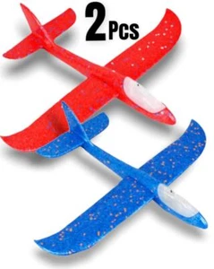 2x Plane Kids Gift Foam Glider Fly Aeromodelo Foam Aeroplane Hand Throw Airplane - Picture 1 of 12