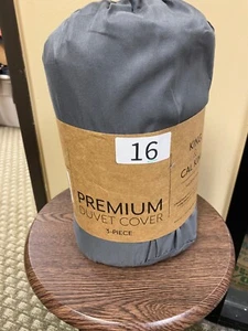 Bedding NEW "Premium Duvet Cover. Gray. 3 Piece King & Cal King - Picture 1 of 3