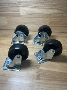 4 Swivel Nylon Caster With Ball Rolling Wheels, 3.5" Heavy Duty Loads Locking - Picture 1 of 6