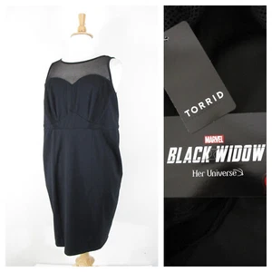 Torrid Black Widow Plus Size Black Strappy Bodycon Dress Size 26 NWT $75.50 - Picture 1 of 14