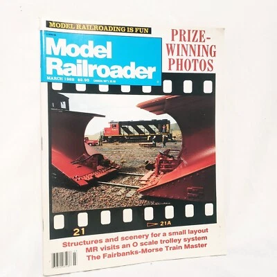 Model Railroader Train Railroading Magazine March 1989 Structures Scenery Layout - Image 1 of 4