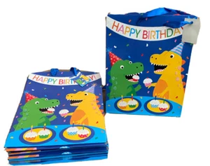 20 bolsas de regalo de feliz cumpleaños de dinosaurio bolsas de 8”X10”x4,5” nuevas - Imagen 1 de 2