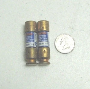 Fusible Bussmann Fusetron, FRN-R 10/FRN-R-10, elemento doble, retardo de tiempo, 250 V (2) - Imagen 1 de 2