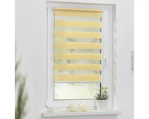 Lichtblick KDR.070.150.11 Duo-Rollo Klemmfix ohne Bohren - Gelb 70 cm x 150 cm