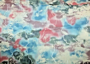 NATURESCAPE BY JENNIFER SAMPOU-LIGHTENING ON RED AND BLUE - 100% COTTON FABRIC - Picture 1 of 3