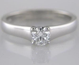 Diamond Solitaire Round Brilliant Ring 0.38ct GIA Cert D IF Ex Ex Ex Platinum - Picture 1 of 1