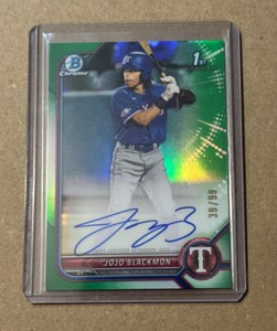 JOJO BLACKMON 2022 Bowman Chrome 1st Bowman Green Auto /99