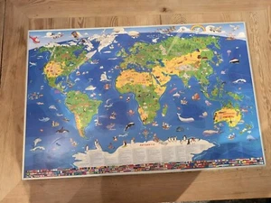 Kinder Weltkarte im Alurahmen - Bild 1 von 1