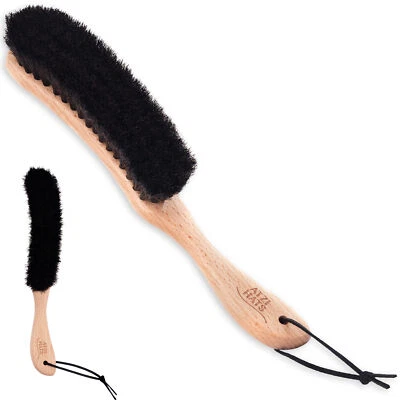 100% Horsehair Deluxe Hat & Lint Brush - Natural Beechwood Handle, Leather Strap - Image 1 of 4