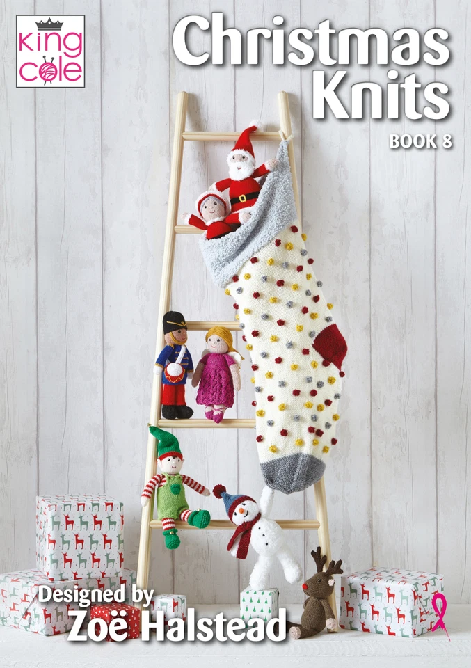King Cole Pattern Christmas Knits Book 8 Cute Figures and Stocking