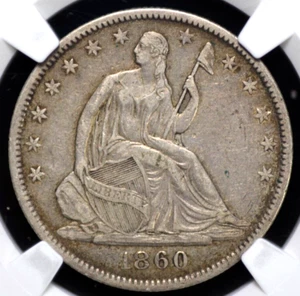 1860 O LIBERTY SEATED HALF DOLLAR NGC VERY CHOICE XF 45 ORIGINAL AND WHOLESOME - Picture 1 of 7