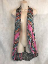 Body Central Multicolor Vest Shawl Sweater Sleeveless Boho Hippie Size Small