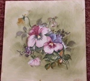 mosaico ceramica piastrelle pansies DECORAZIONE FIORI VINTAGE porcellana - Foto 1 di 5