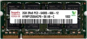 HP EliteBook 2530P Hynix HYMP125S64CP8-S6 2GB PC2-6400 DDR2-800MHz non-ECC RAM - Picture 1 of 2