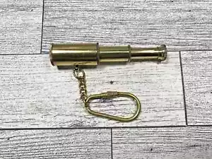 Nautical 3" Telescope -Solid Brass Keychain Mini Collapsible Functional Spyglass - Picture 1 of 9