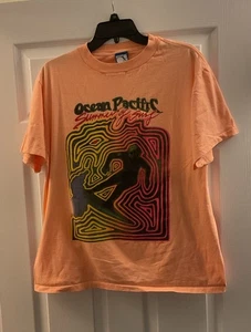 Vintage 1989 Ocean Pacific OP Surf Surfer Graphic T Shirt Size L Single Stitch - Picture 1 of 6