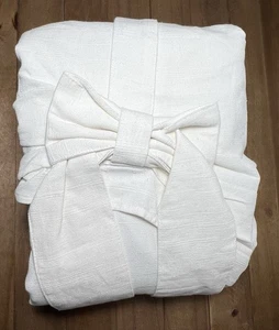 Pottery Barn Kids Evelyn Linen-Blend Bow Valance Blackout Curtain 44x96 White - Picture 1 of 4