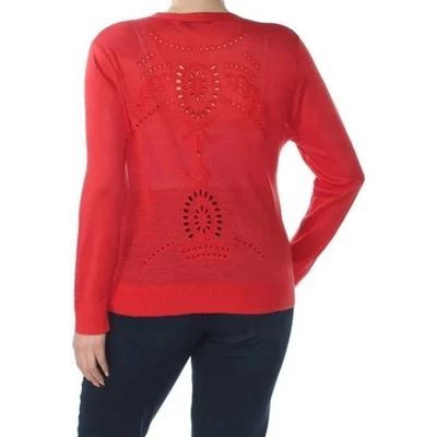 Cárdigan de lino manga larga con ojales traseros rojos para mujer Ralph Lauren talla XL Foto 1 de 4