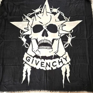 Givenchy Large Skull and Star Scarf Black - Picture 1 of 5