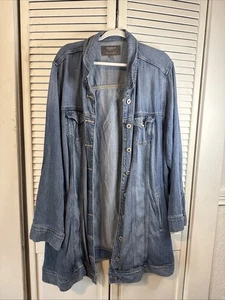 Torrid Lt. Denim Jacket 5X(28W) BOHO , FABULOUS!! Long Classy - Picture 1 of 10